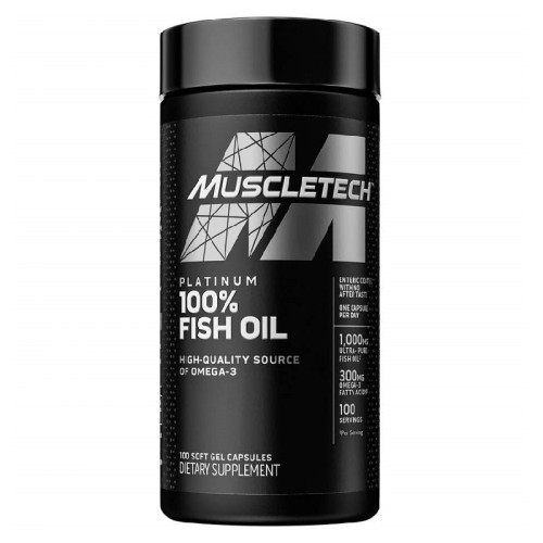 MuscleTech Platinum 100% Omega Fish Oil, 100 Softgels