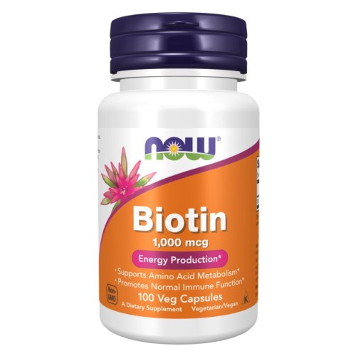 NOW Biotin 1000mcg, 100 Veg Capsules