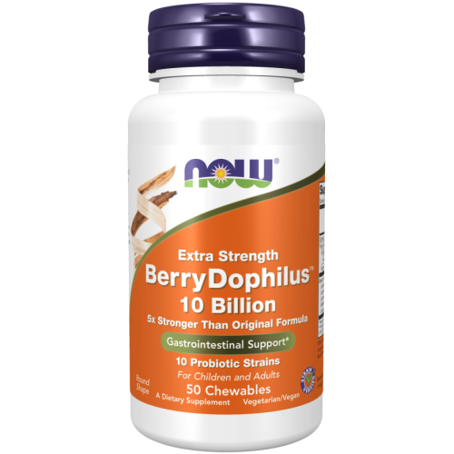 NOW Berrydophilus Extra Strength, 50 lozenges