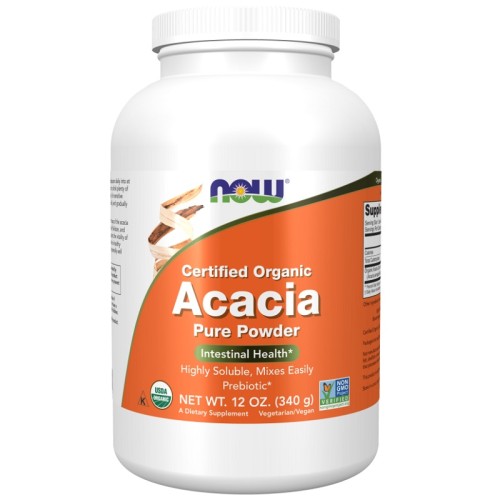 NOW Acacia Fiber Organic Powder, 340 Grams