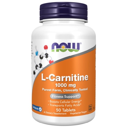 NOW L-Carnitine 1000mg, 50 Tablets
