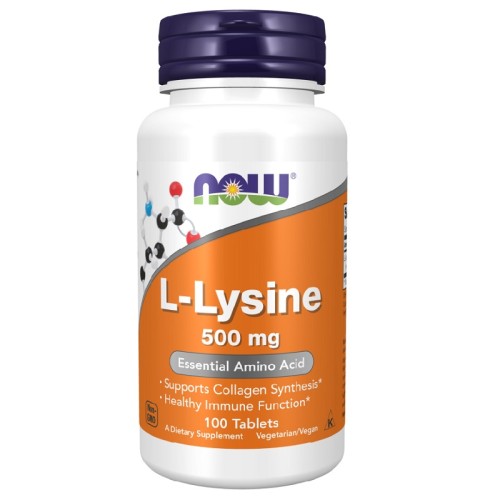 NOW L-Lysine 500mg, 100 Tablets