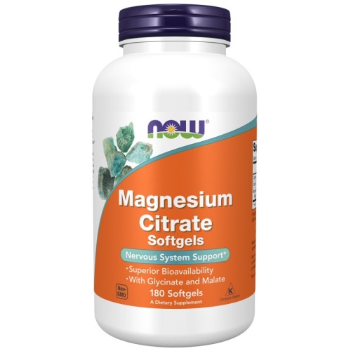 NOW Magnesium Citrate Softgels, 180 Softgels