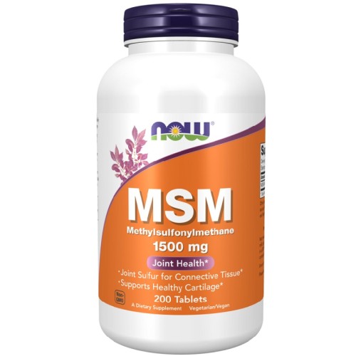 NOW MSM Methylsulphonylmethane 1500mg, 200 Tablets