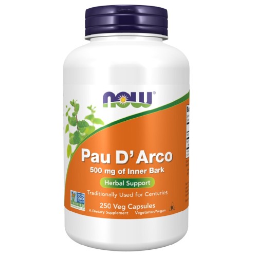 NOW Pau D“Arco 500mg, 250 Veg Capsules