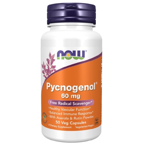NOW Pycnogenol Acerola & Rutin 60mg, 50 Veg Capsules