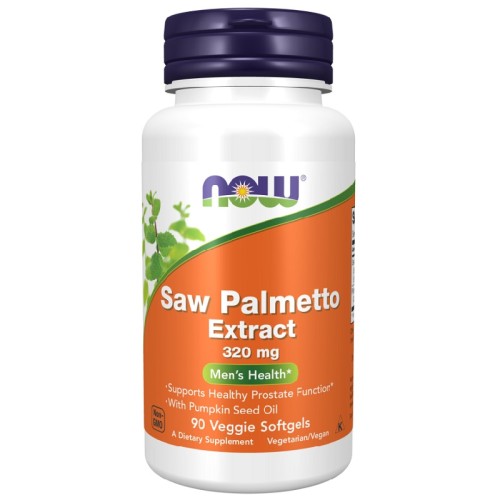 NOW Saw Palmetto Extract Pumpkin Seed Oil 320mg, 90 Veg Softgels