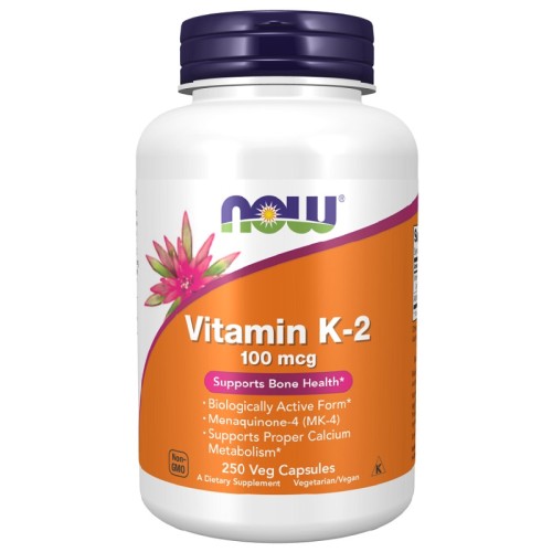 NOW Vitamin K-2 100mcg, 250 Veg Capsules