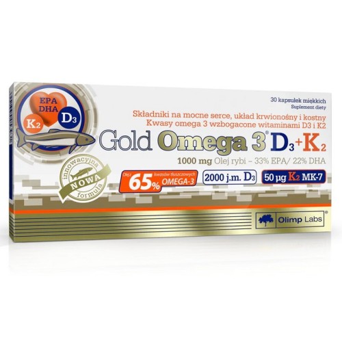 Olimp Gold Omega 3 D3+K2, 30 Capsules