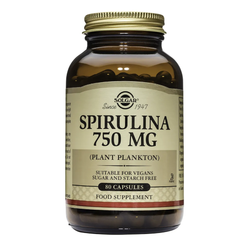 Solgar Spirulina 750 mg, 80 capsules