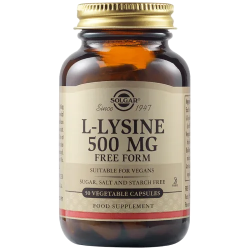 Solgar L-Lysine 500 mg, 50 vegetable capsules